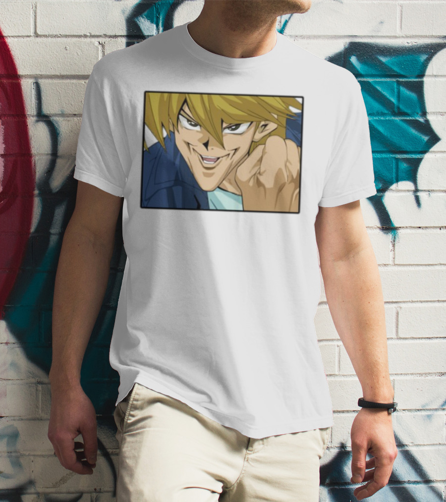 Joey Wheeler Anime Character Fist Pump Enthusiastic Expression T-Shirt