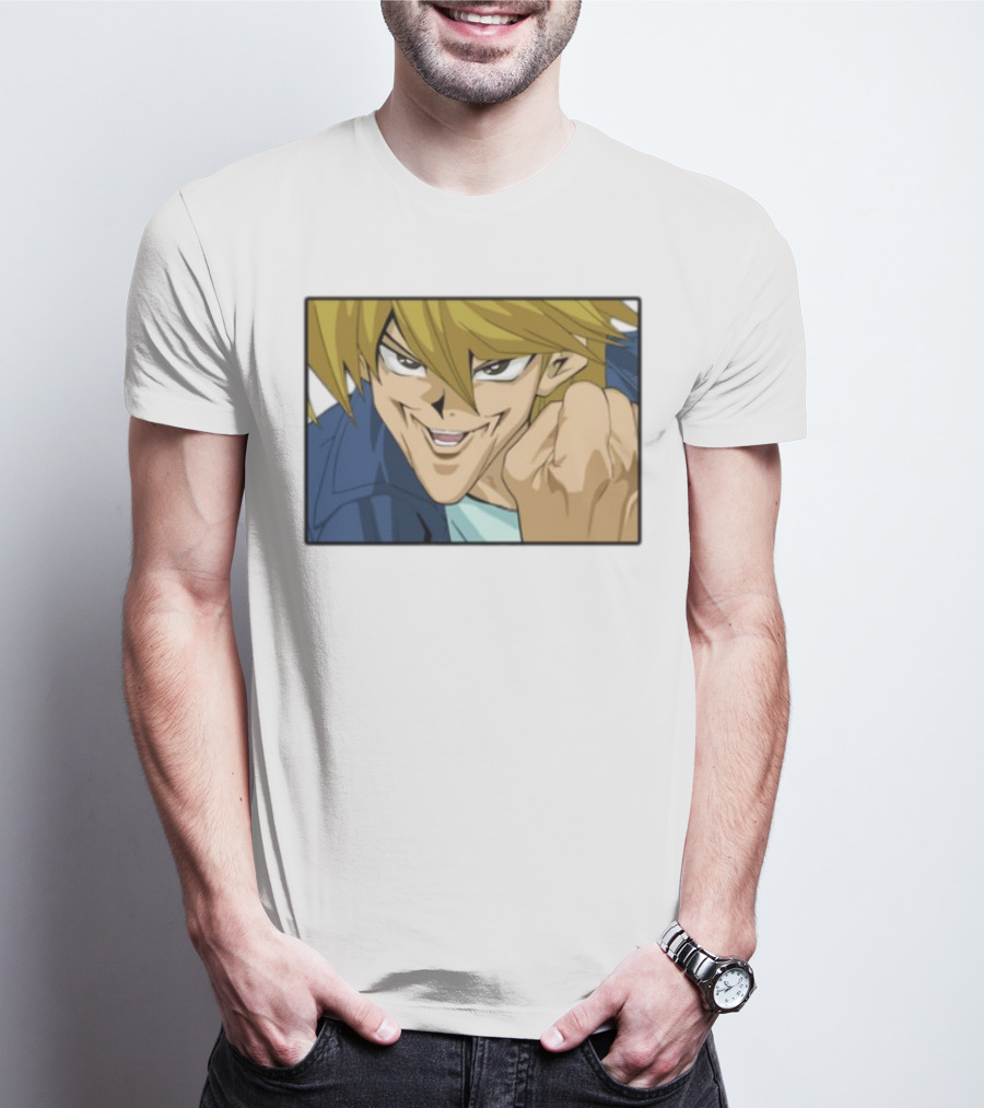 Joey Wheeler Anime Character Fist Pump Enthusiastic Expression T-Shirt