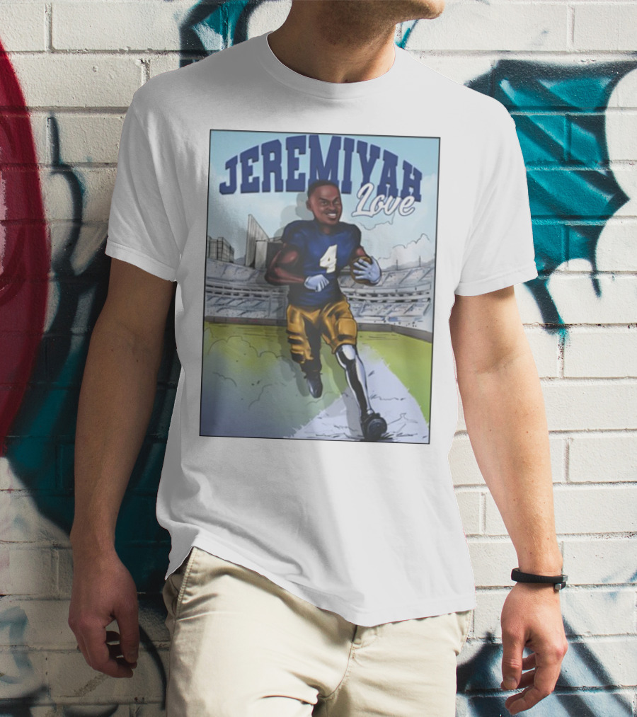 Jeremiyah Love Running In Stadium Number 4 T-Shirt