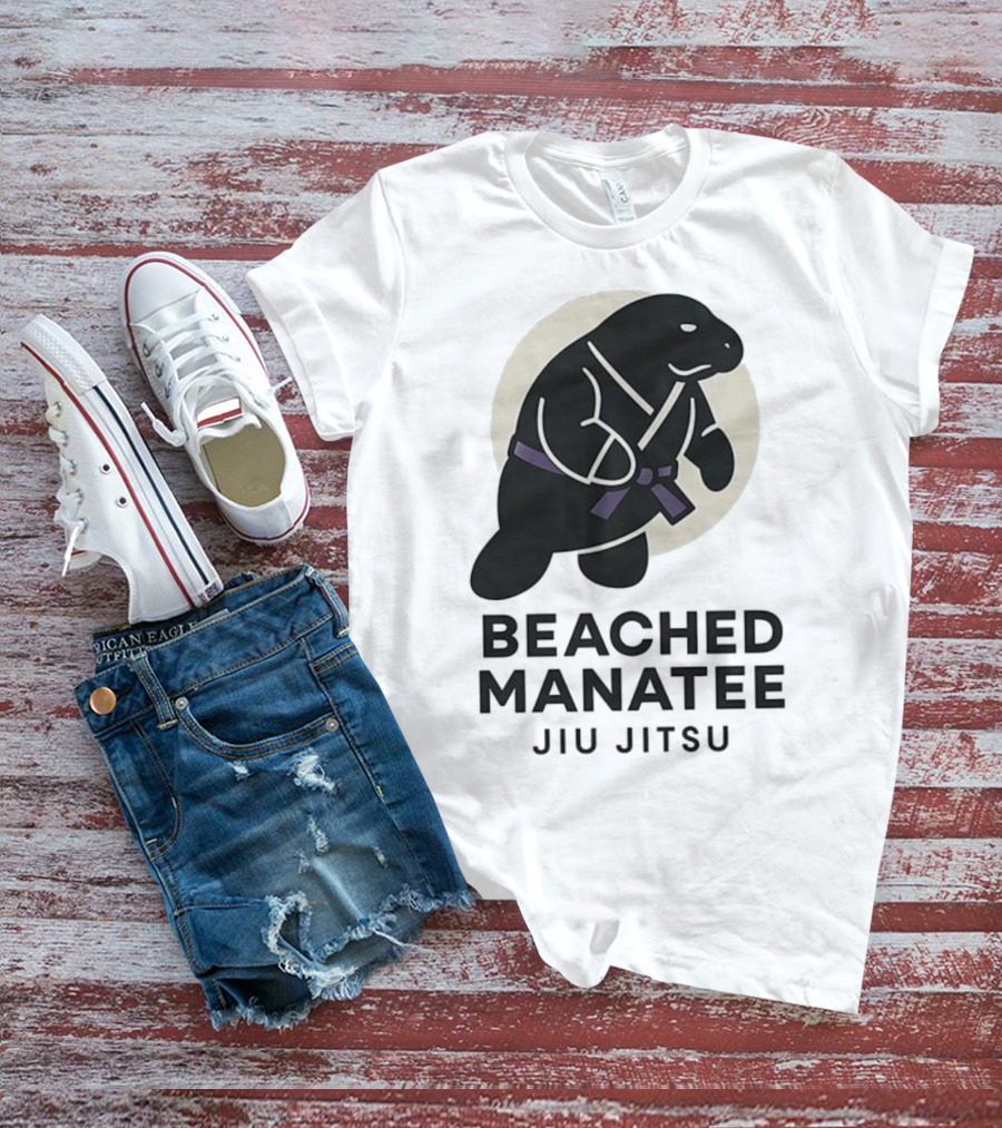 Beached Manatee Jiu Jitsu Black Belt Martial Arts Humor T-Shirt