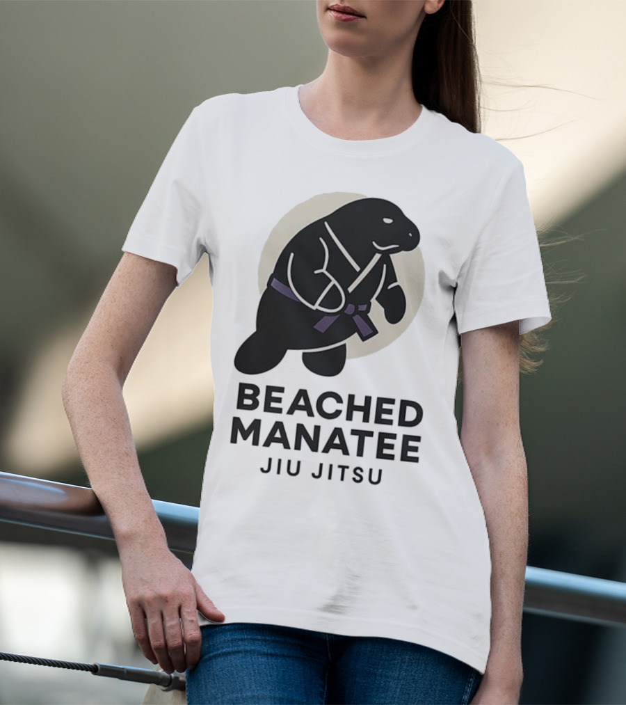 Beached Manatee Jiu Jitsu Black Belt Martial Arts Humor T-Shirt
