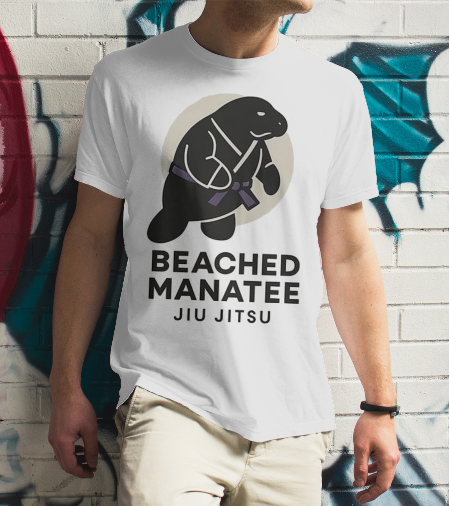 Beached Manatee Jiu Jitsu Black Belt Martial Arts Humor T-Shirt