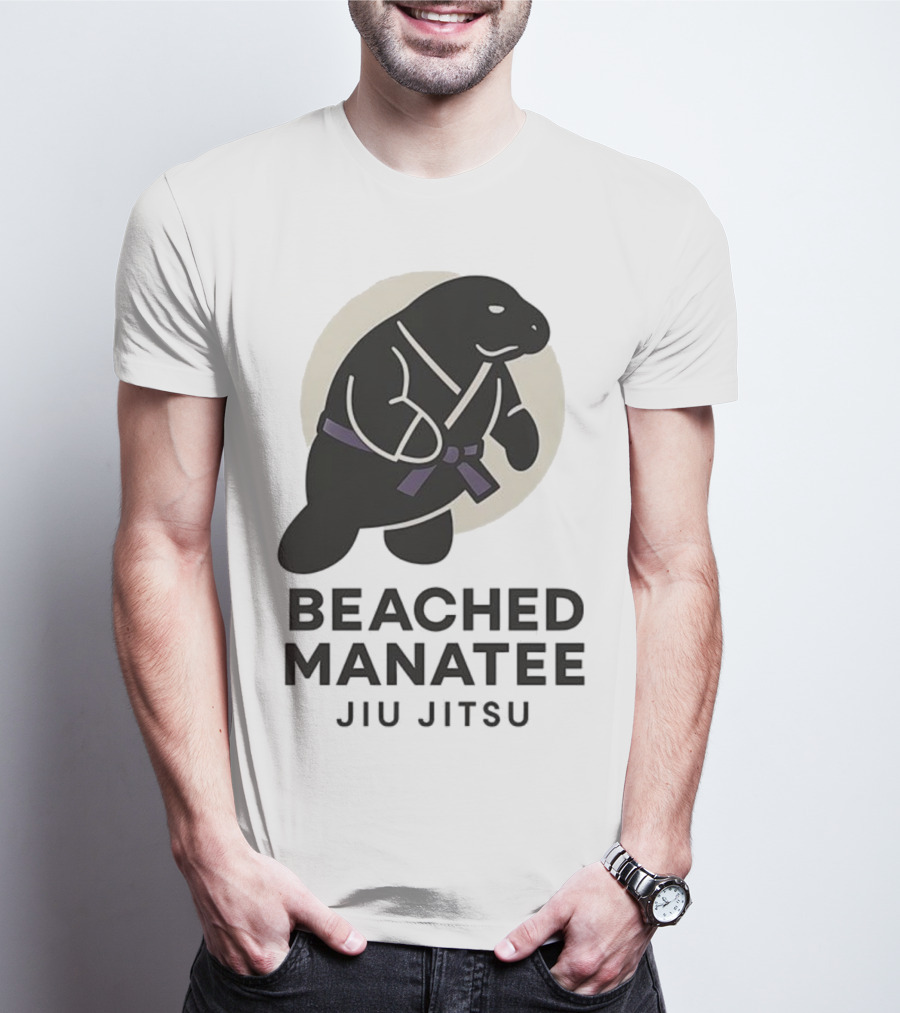 Beached Manatee Jiu Jitsu Black Belt Martial Arts Humor T-Shirt