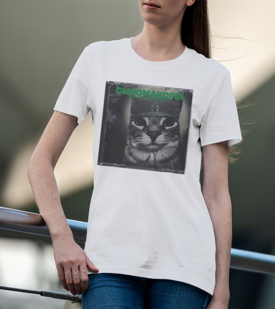 Chromakopia Cat In Military Cap Monochrome Limited Edition T-Shirt