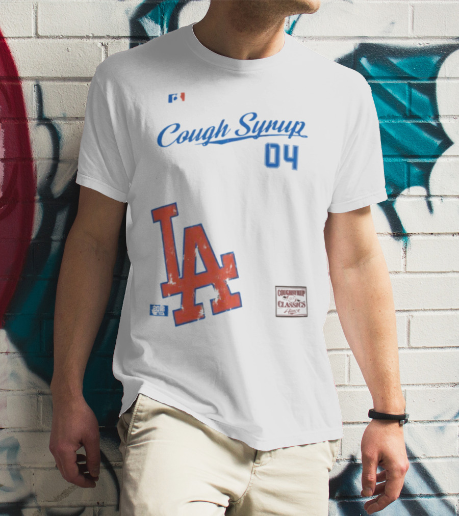Cough Syrup 04 Los Angeles Dodgers LA Logo Baseball T-Shirt