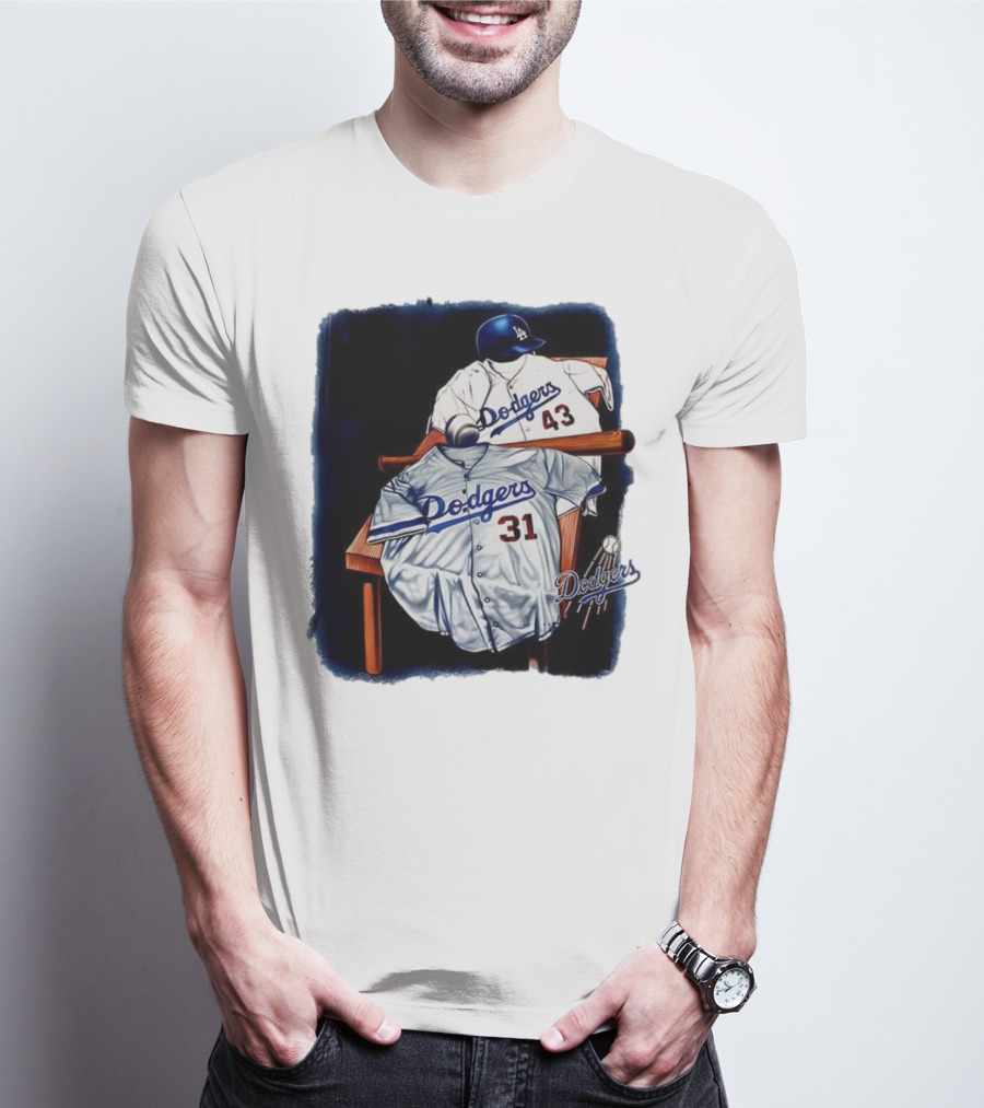 Los Angeles Dodgers 31 And 43 Baseball Jersey Vintage Collection T-Shirt