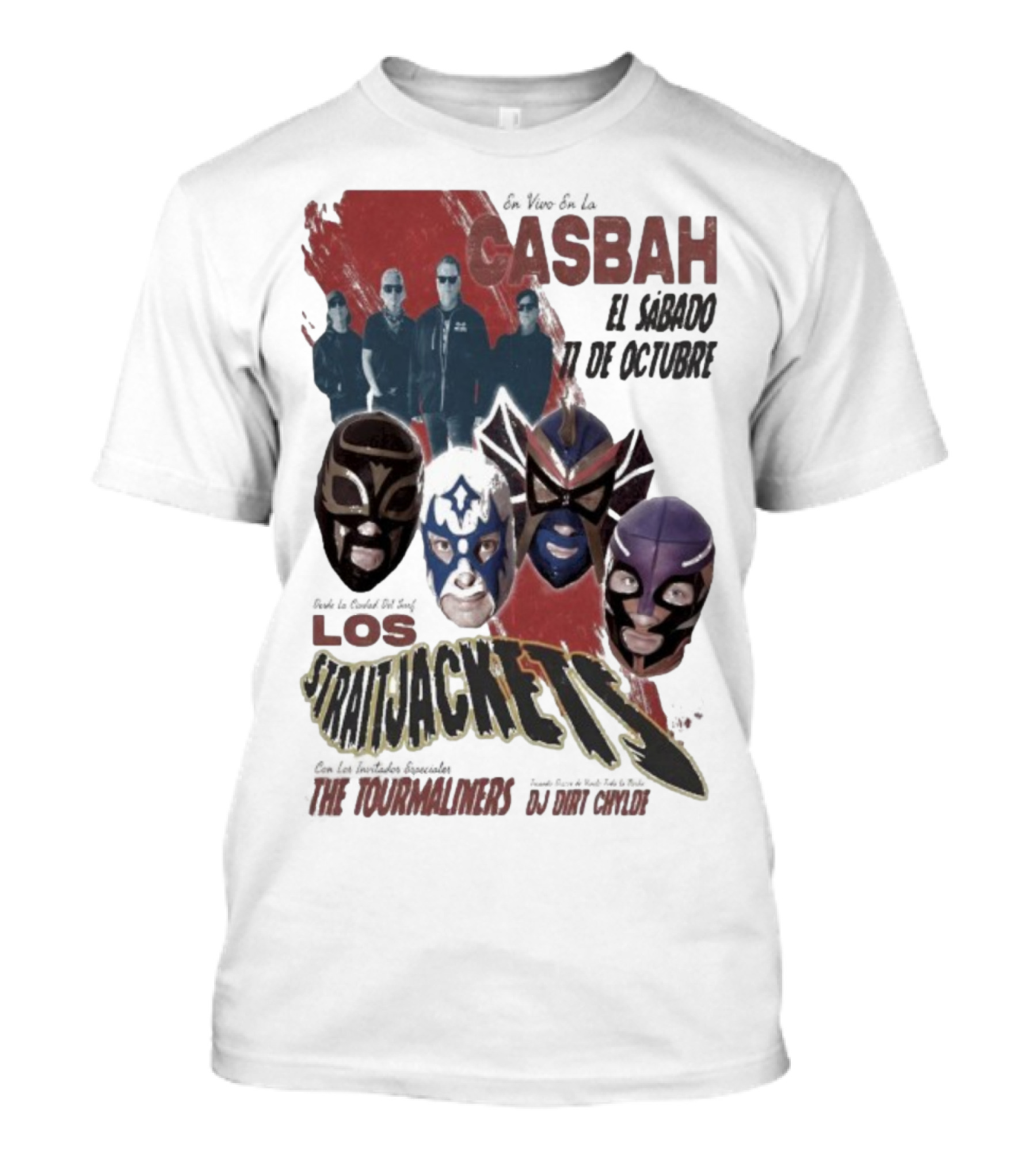 Los Straitjackets Y The Tourmaliners En Vivo El Sábado 11 De Octubre En Casbah San Diego T-Shirt