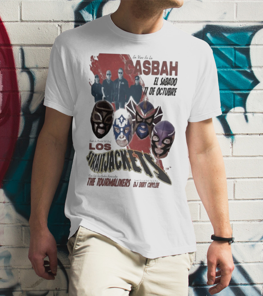 Los Straitjackets Y The Tourmaliners En Vivo El Sábado 11 De Octubre En Casbah San Diego T-Shirt