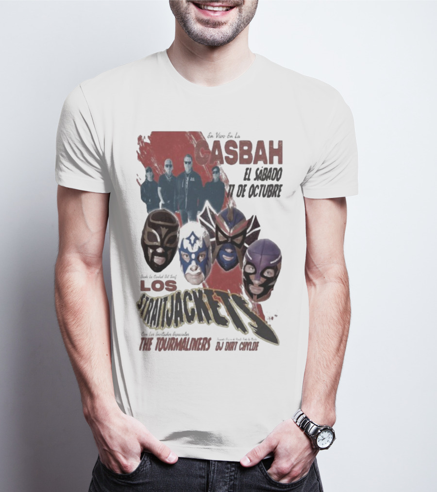 Los Straitjackets Y The Tourmaliners En Vivo El Sábado 11 De Octubre En Casbah San Diego T-Shirt