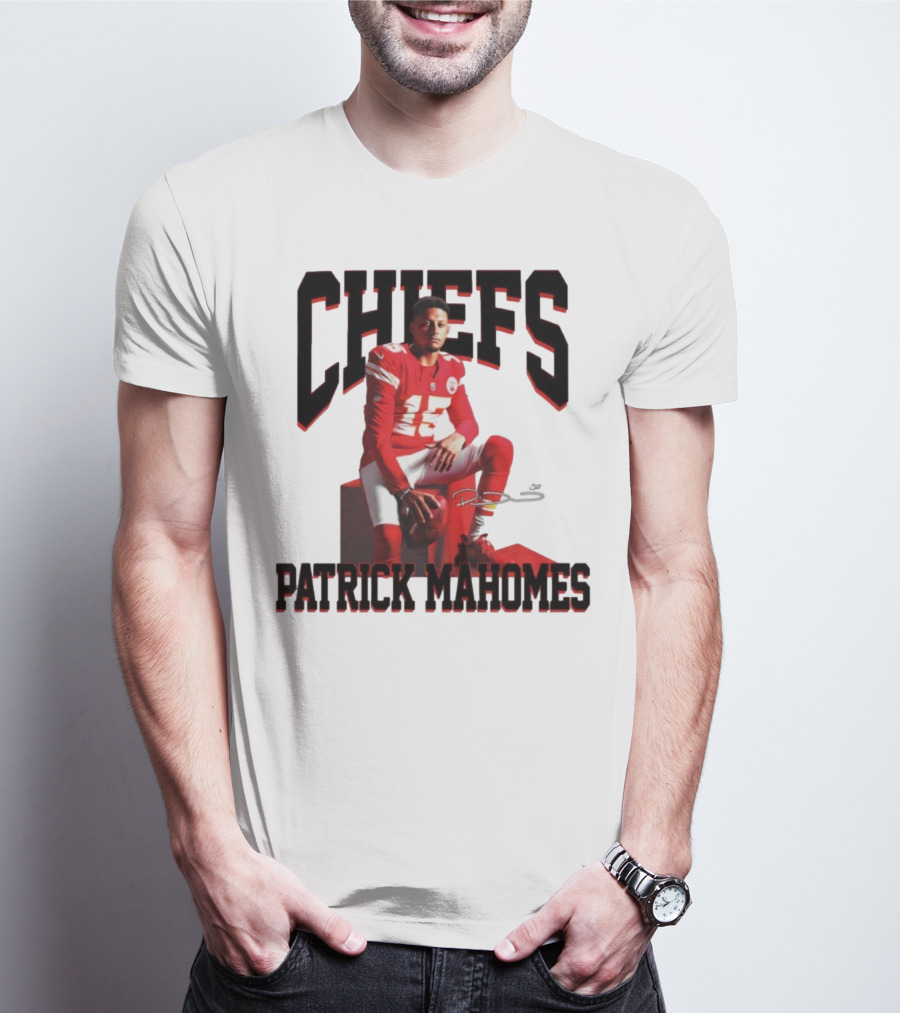 Patrick Mahomes Chiefs Signature Football Number 15 Kansas City T-Shirt