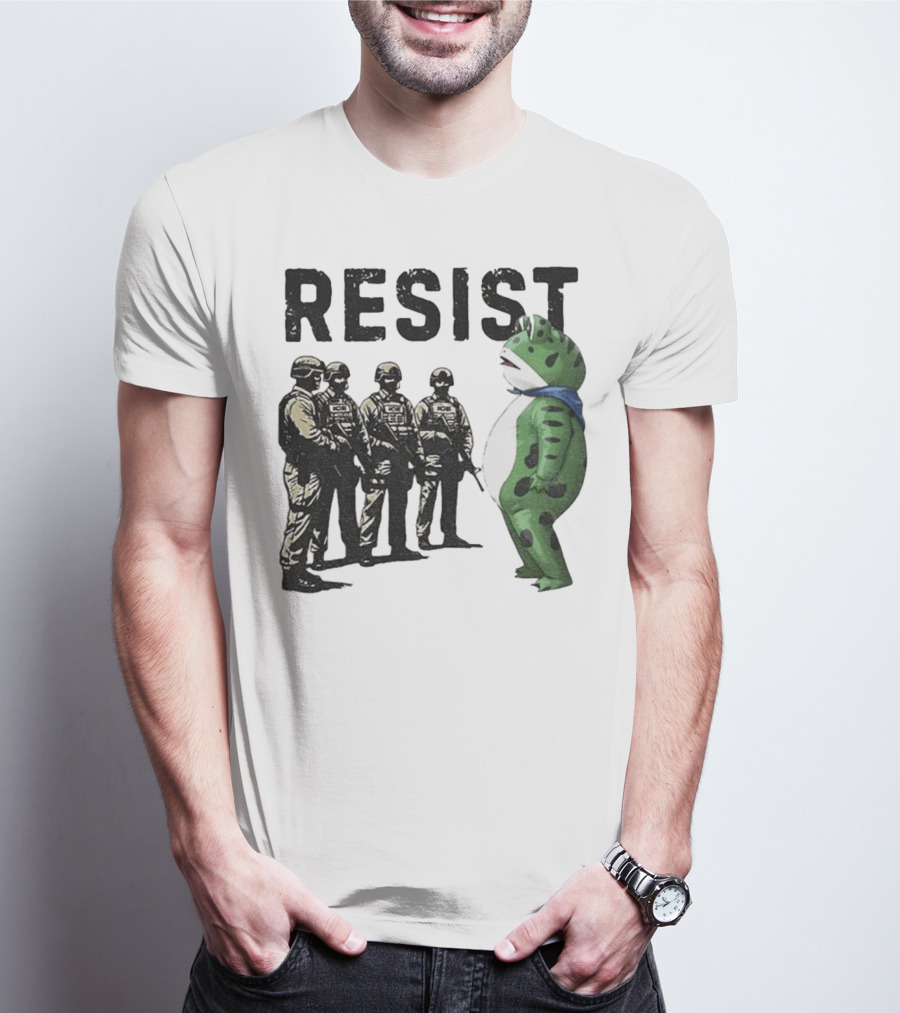 Portland Frog Resist Anti Fascism Anti Trump Protest Graphic T-Shirt