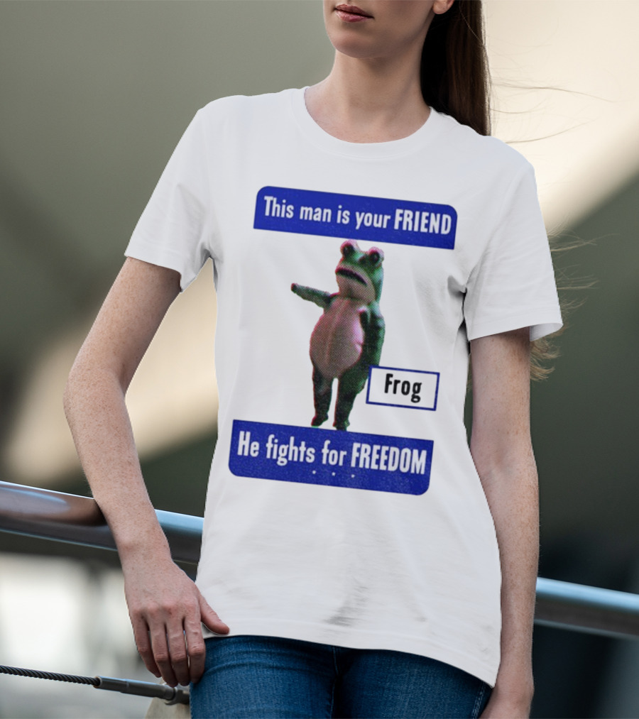 Portland Frog This Man Is Your Friend He Fights For Freedom Anti-ICE T-Shirt