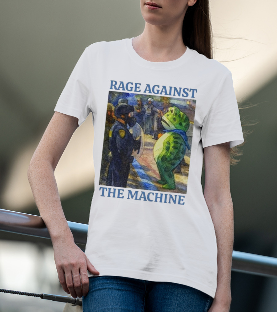 Rage Against The Machine Portland Frog Protest Scene T-Shirt