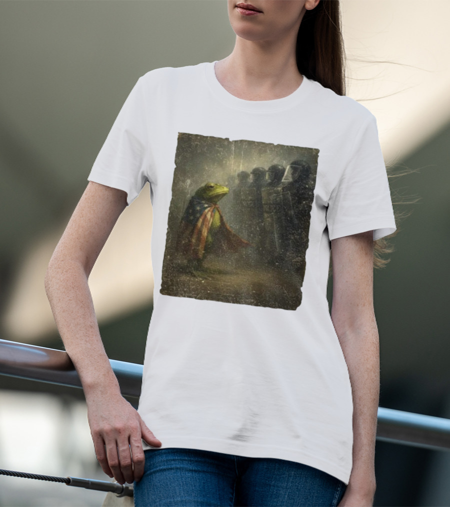 Portland Frog American Flag Protest Against Riot Police Equality T-Shirt