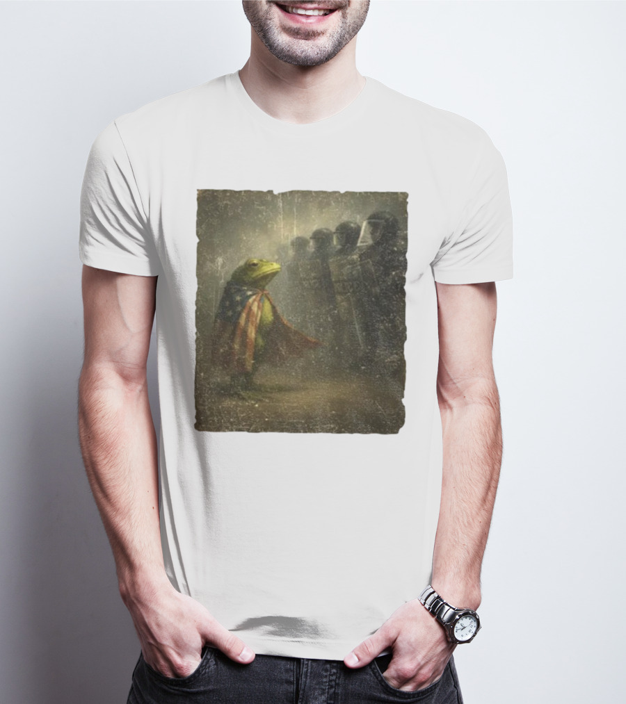 Portland Frog American Flag Protest Against Riot Police Equality T-Shirt