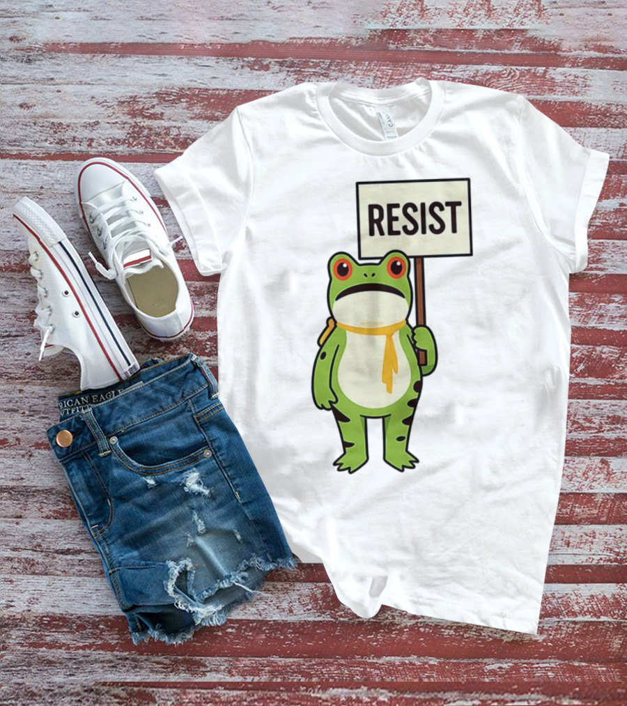 Resist Portland Frog Protest Anti ICE Sign T-Shirt