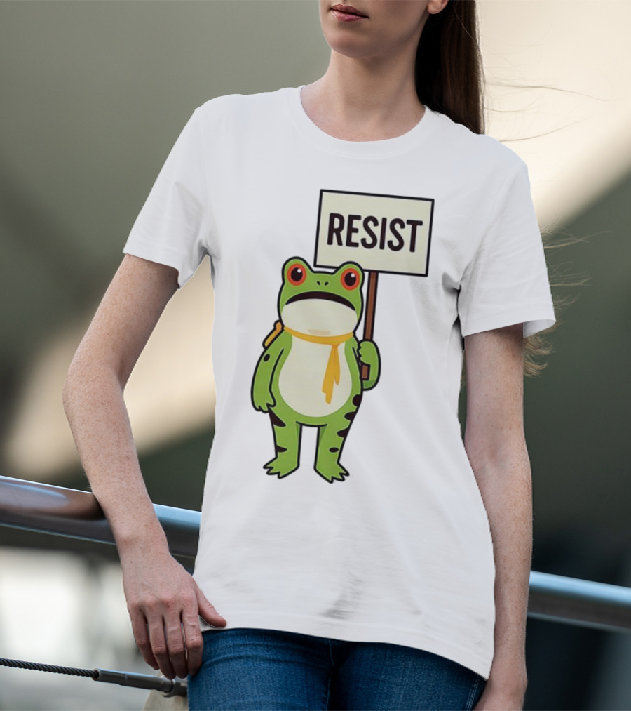 Resist Portland Frog Protest Anti ICE Sign T-Shirt