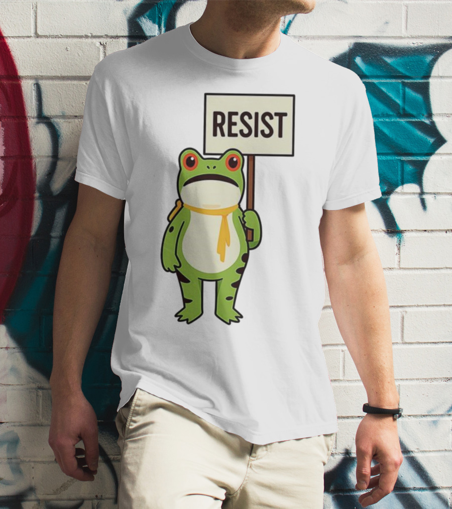 Resist Portland Frog Protest Anti ICE Sign T-Shirt