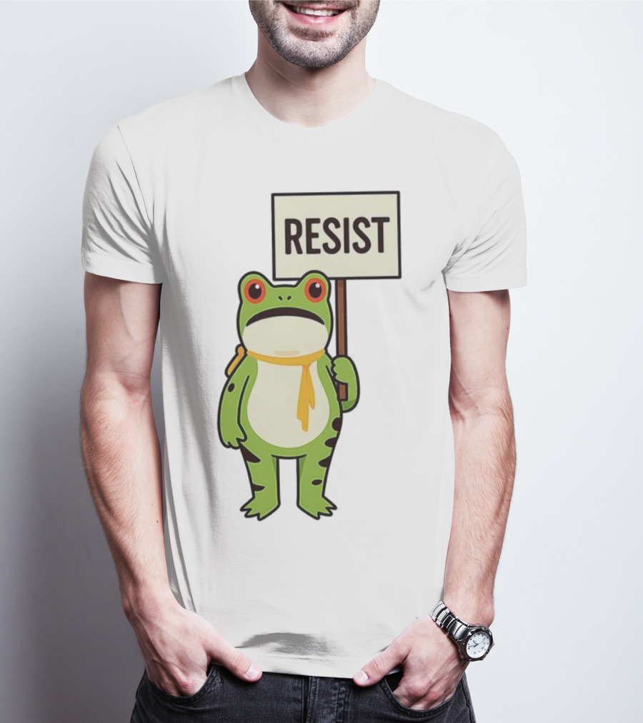 Resist Portland Frog Protest Anti ICE Sign T-Shirt