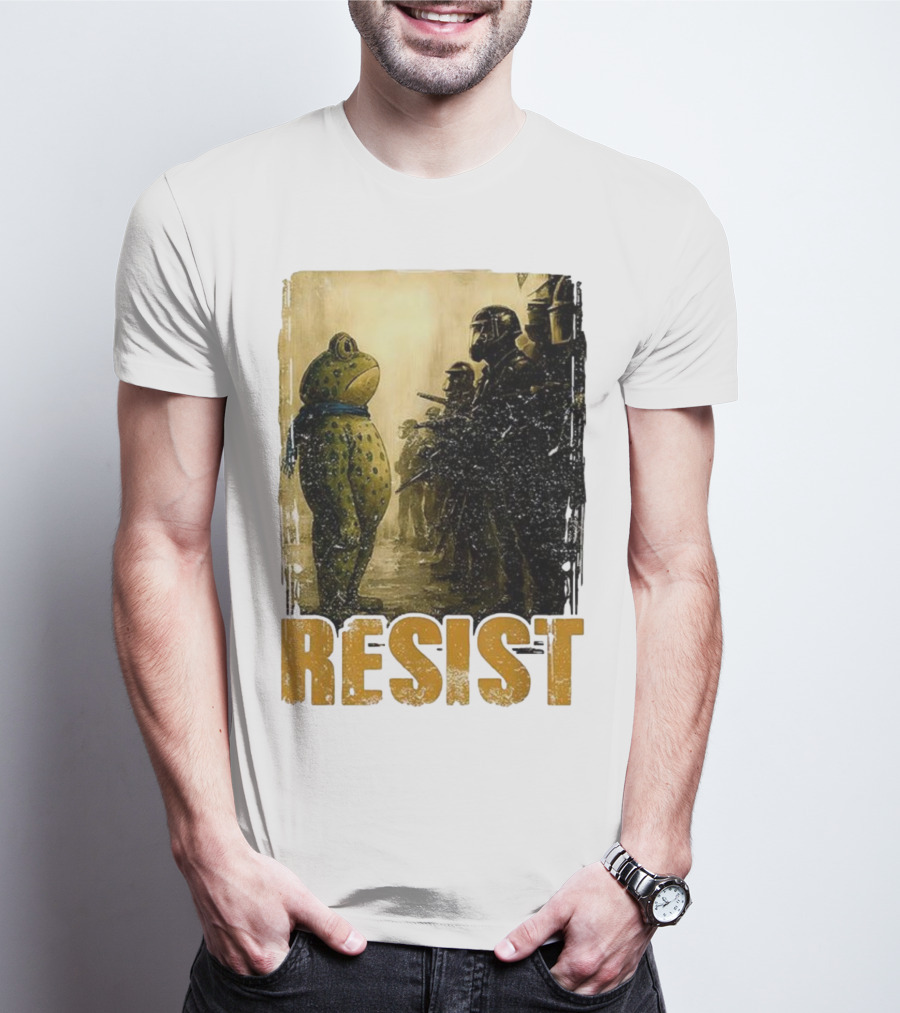 Resist Portland Protest Frog Standoff With Riot Police T-Shirt
