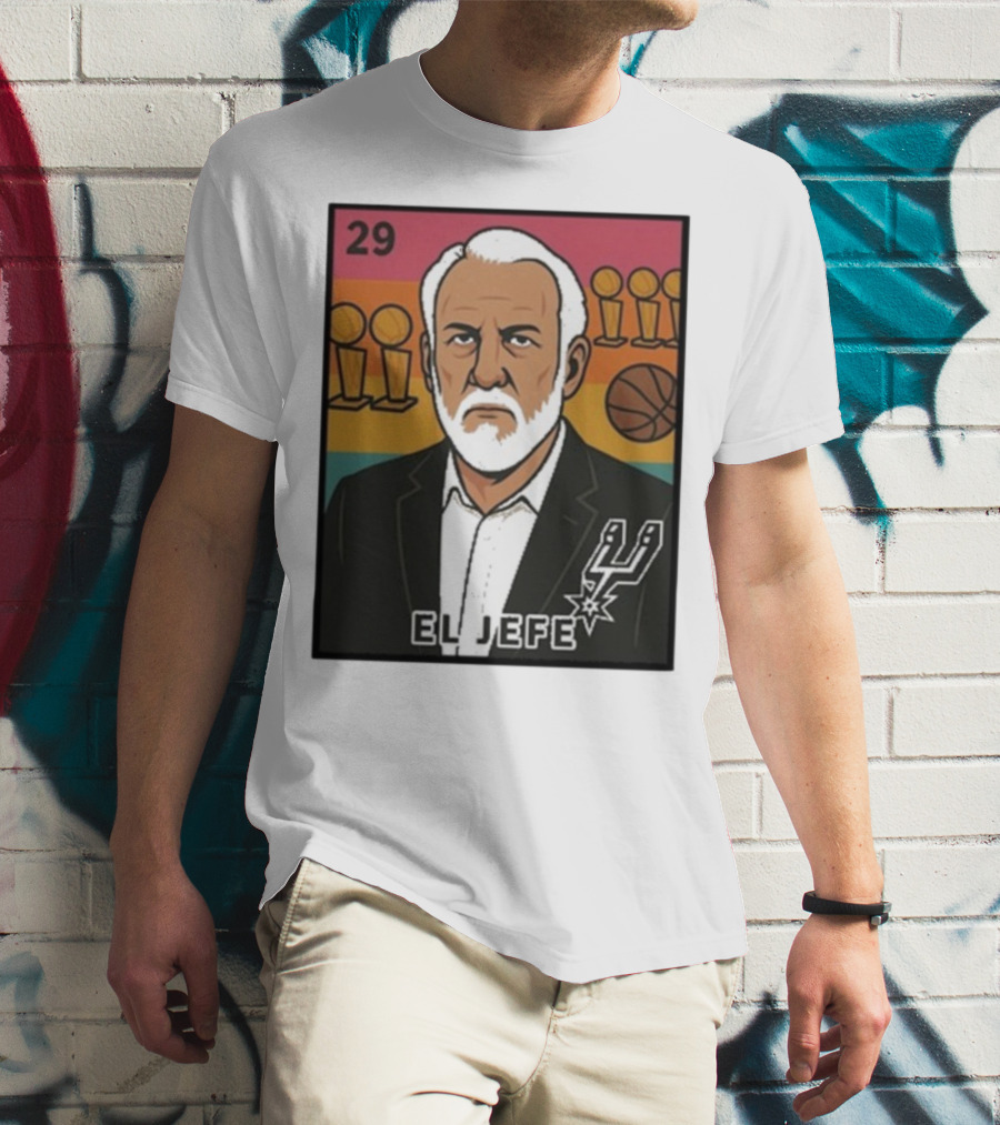 Porvida Popovich El Jefe San Antonio Spurs 29 Trophy T-Shirt