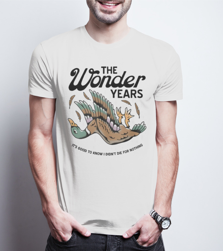 The Wonder Years Mallard Flying Feathers Falling Design T-Shirt