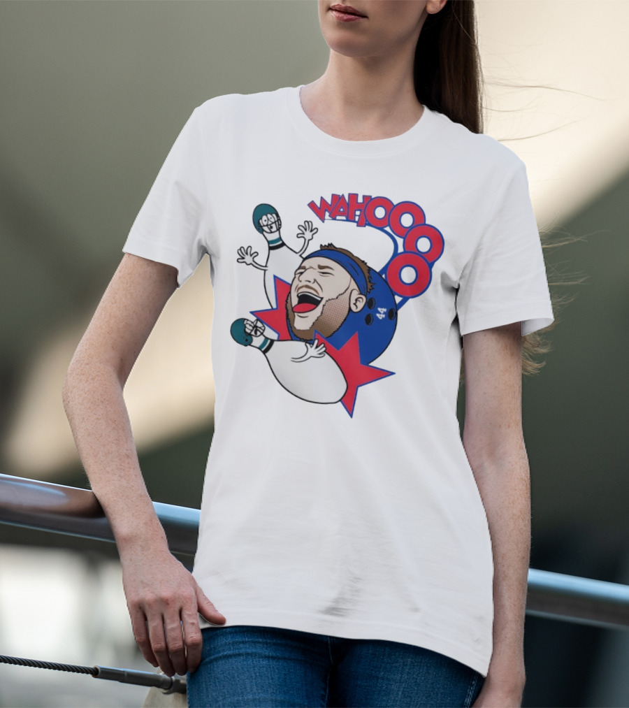 Wahooo Bowling Philadelphia Eagles New York Giants Football Face Off T-Shirt