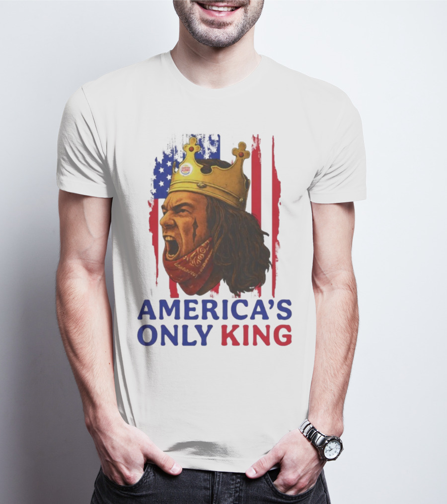America's Only King Burger King Crown USA Theme T-Shirt