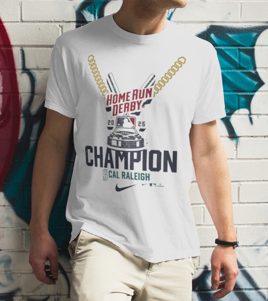 Seattle Mariners Cal Raleigh 2025 Home Run Derby Champion Nike MLB T-Shirt