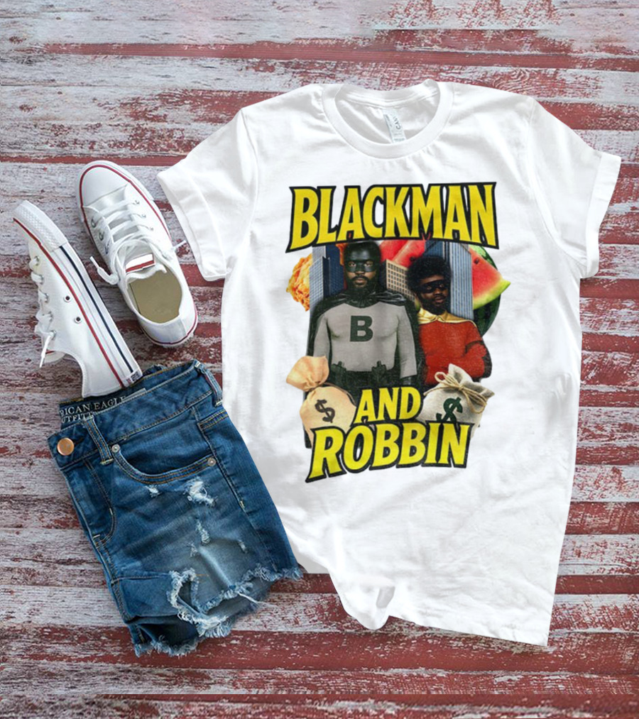 Blackman And Robbin Urban Twist Iconic Duo Bold Parody T-Shirt