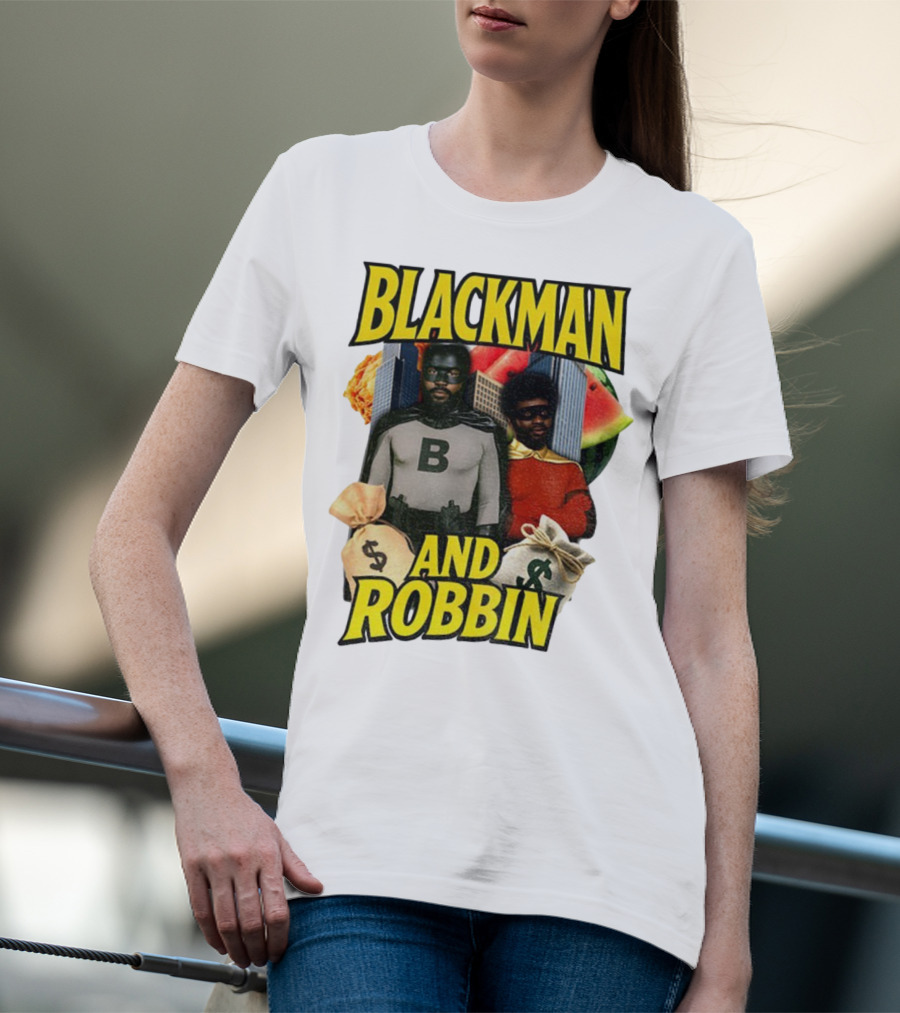 Blackman And Robbin Urban Twist Iconic Duo Bold Parody T-Shirt