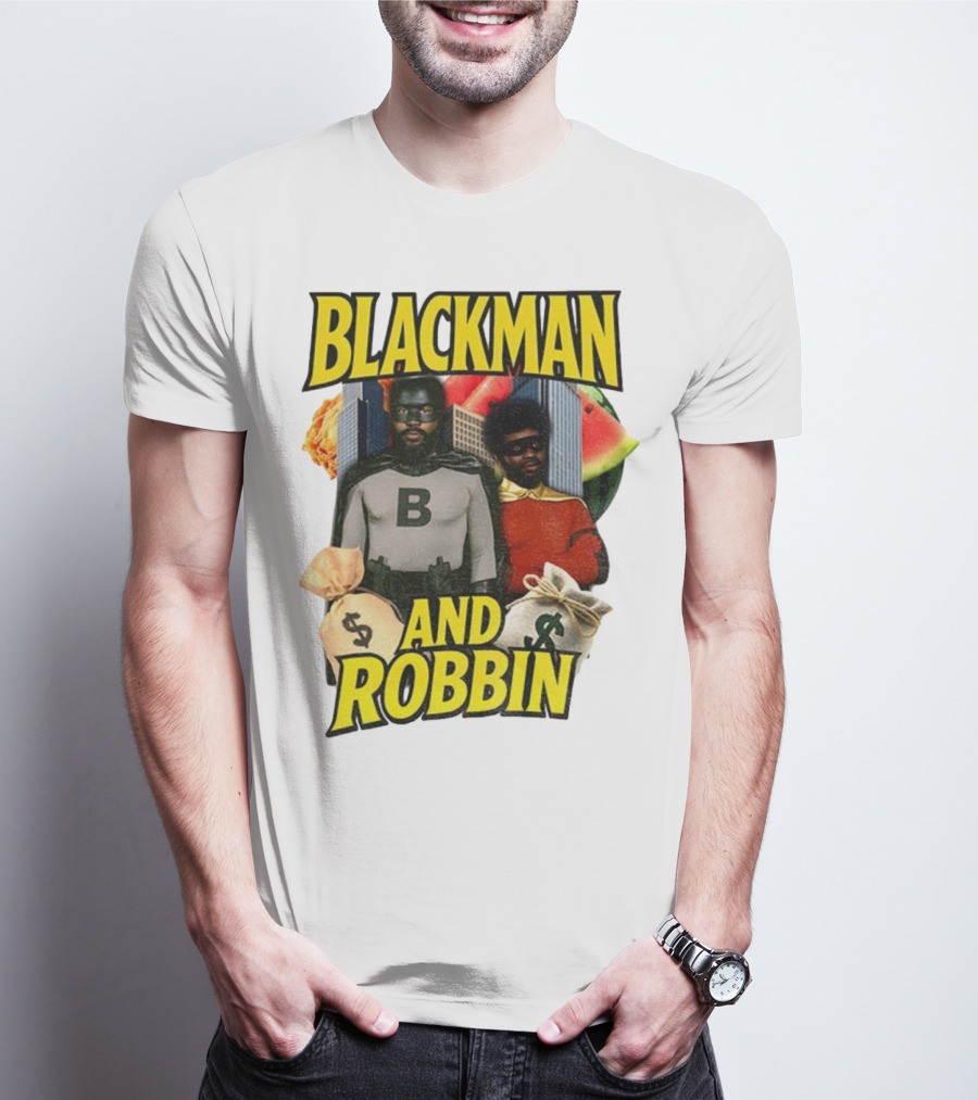 Blackman And Robbin Urban Twist Iconic Duo Bold Parody T-Shirt