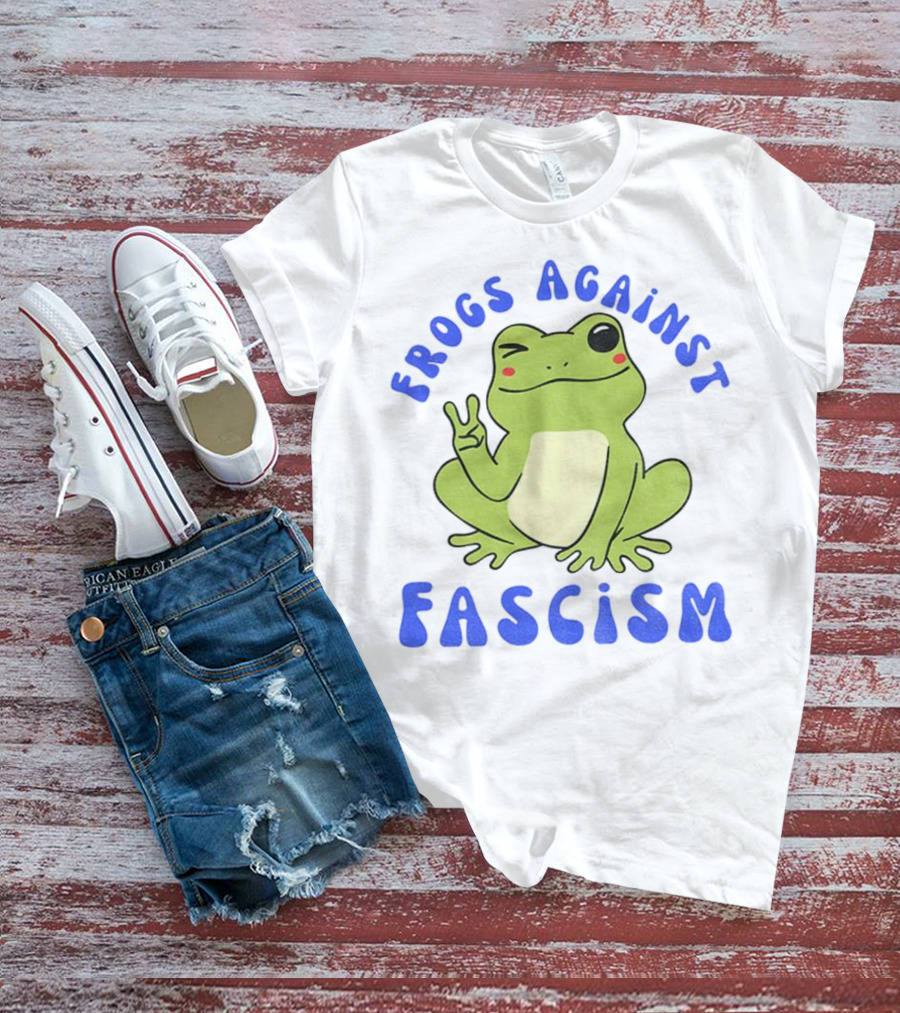 Frogs Against Fascism Cute Peaceful Frog Meme T-Shirt