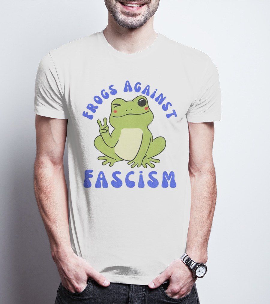 Frogs Against Fascism Cute Peaceful Frog Meme T-Shirt