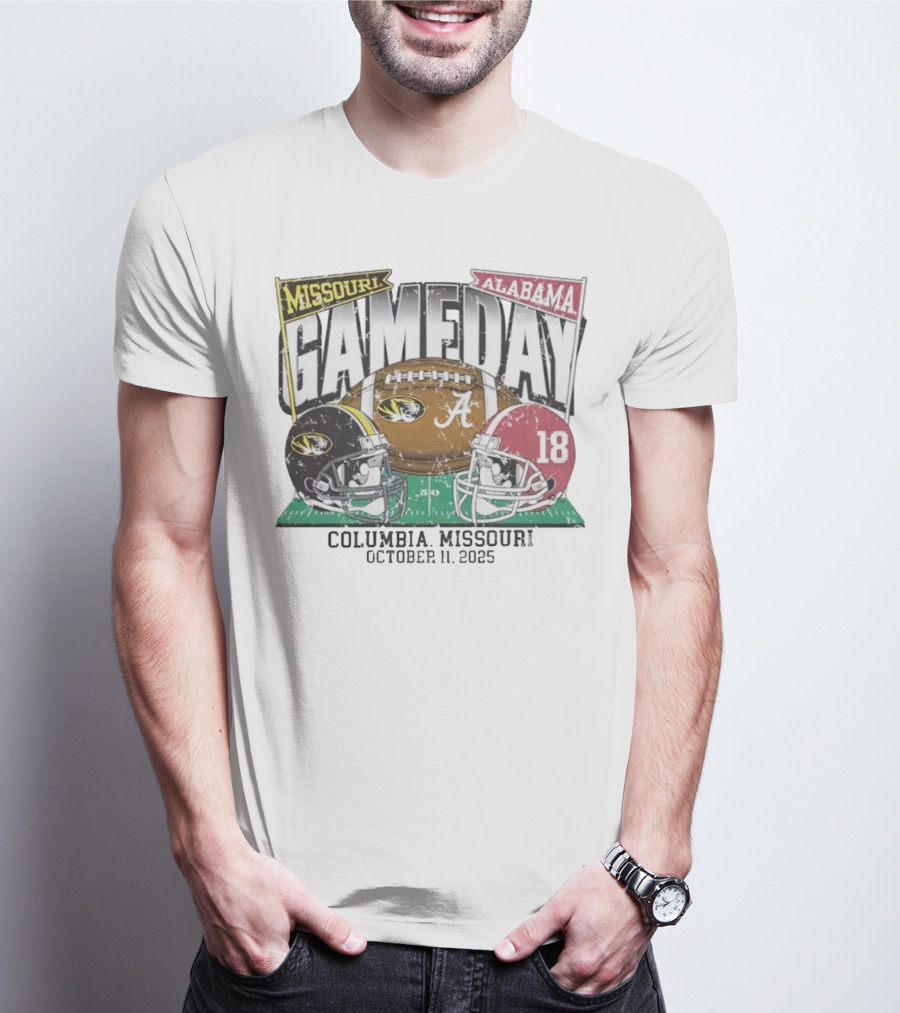 Missouri Alabama Gameday Columbia Missouri October 11 2025 T-Shirt
