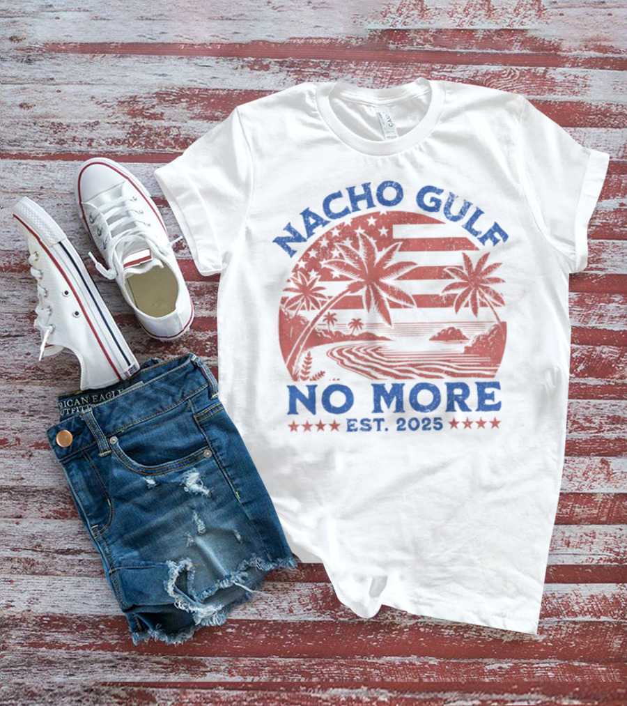 Nacho Gulf No More Est. 2025 American Beach Palm Trees Stars T-Shirt