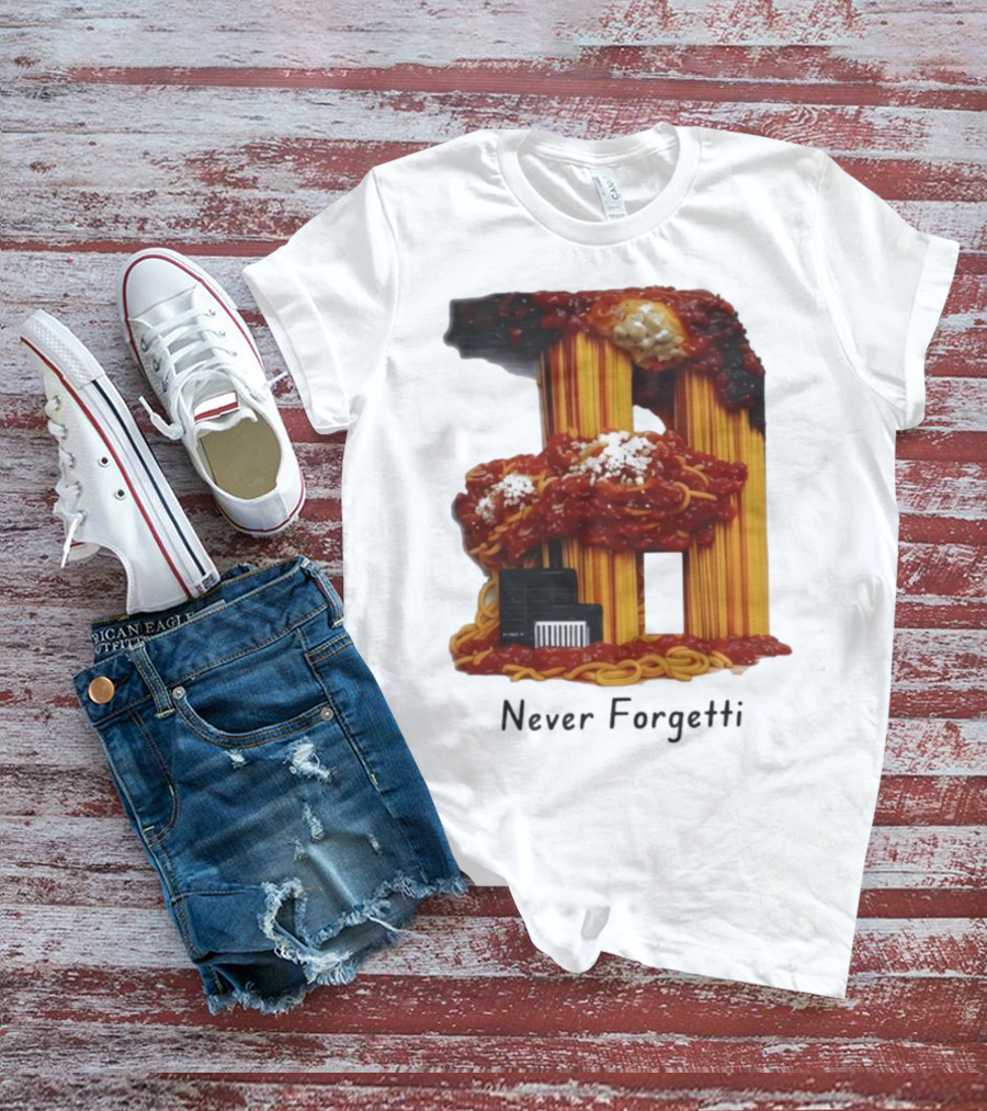 Never Forgetti Spaghetti 9/11 Memory Loss Awareness T-Shirt