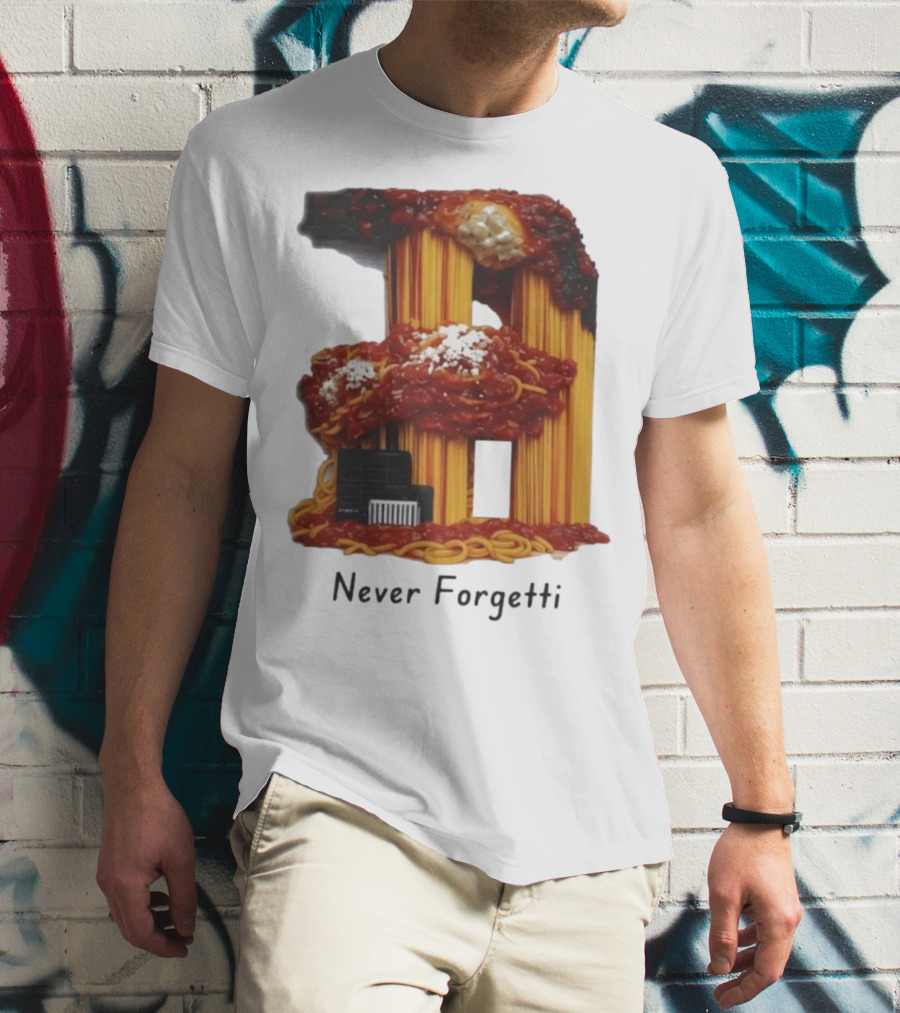 Never Forgetti Spaghetti 9/11 Memory Loss Awareness T-Shirt