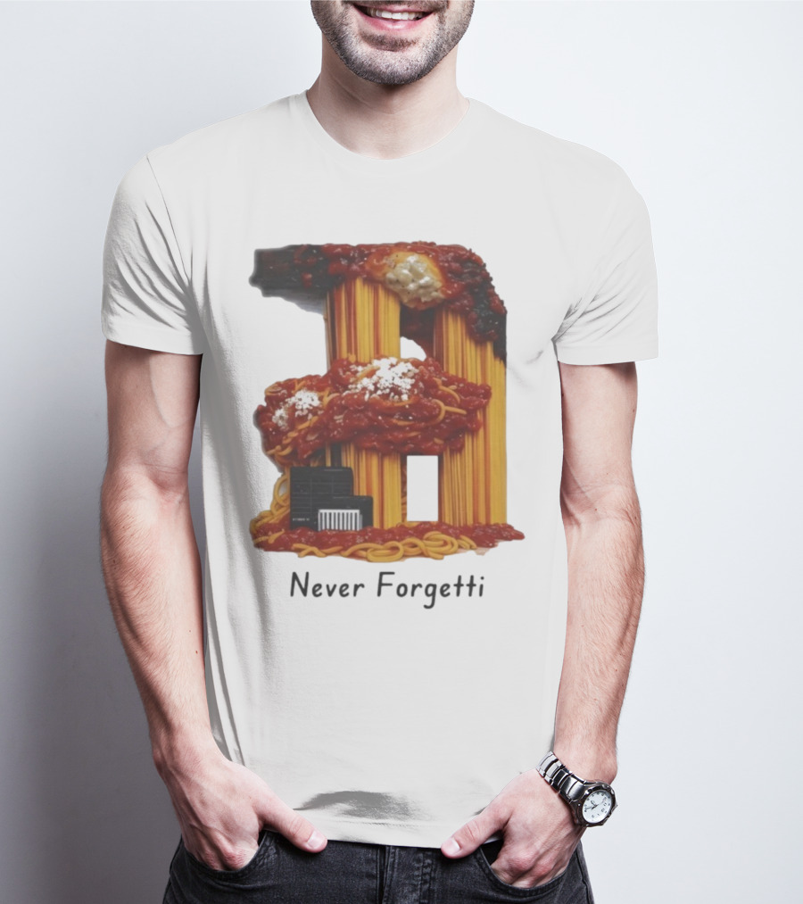 Never Forgetti Spaghetti 9/11 Memory Loss Awareness T-Shirt