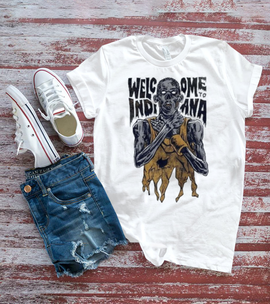 New York Knicks Killer Welcome To Indiana Pacers Zombie Player Choking Graphic T-Shirt