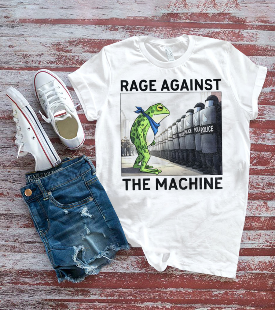 Rage Against The Machine Portland Frog Police Anti-Fascism Vintage T-Shirt