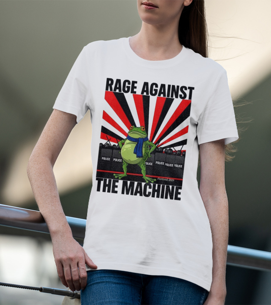 Rage Against The Machine Portland Frog Police 2025 Anti Trump Vintage T-Shirt