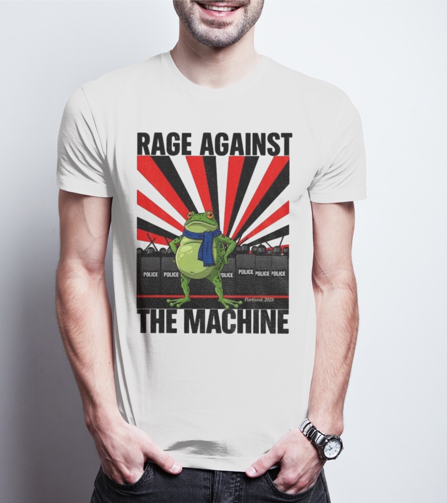 Rage Against The Machine Portland Frog Police 2025 Anti Trump Vintage T-Shirt