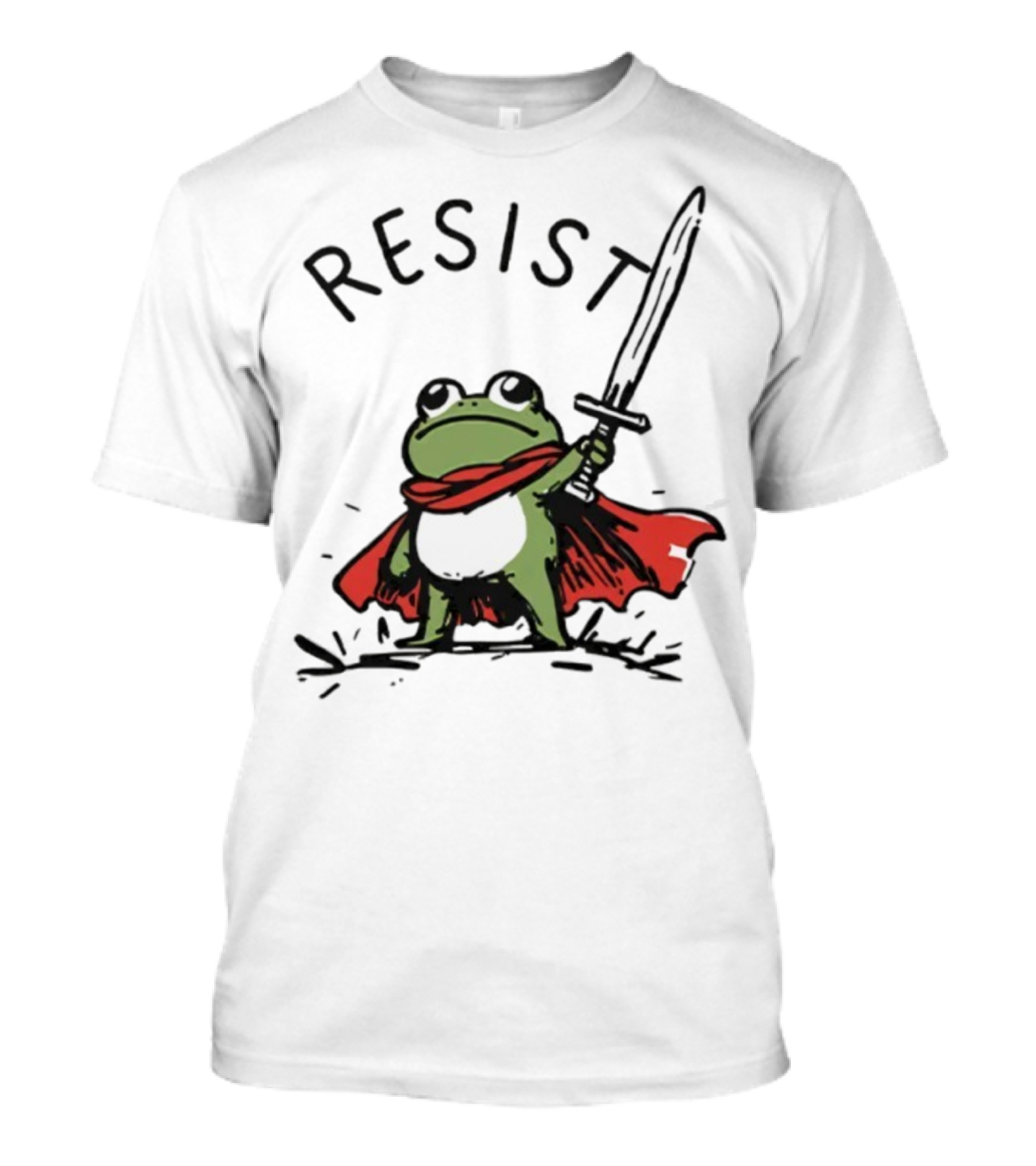 Portland Frog Resist Sword Cape T-Shirt