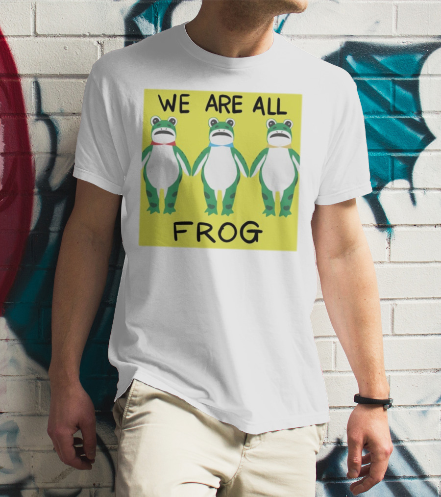 Portland Frog We Are All Frog Trio Colorful Cartoon Style T-Shirt