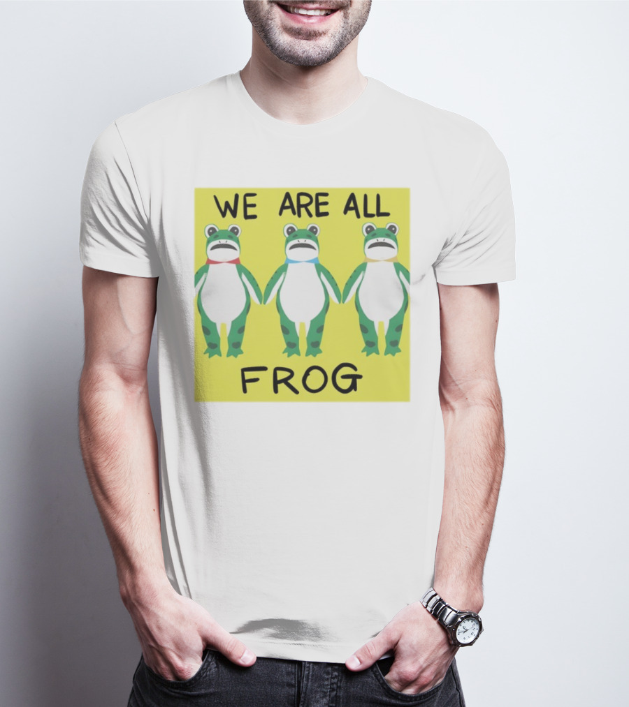 Portland Frog We Are All Frog Trio Colorful Cartoon Style T-Shirt