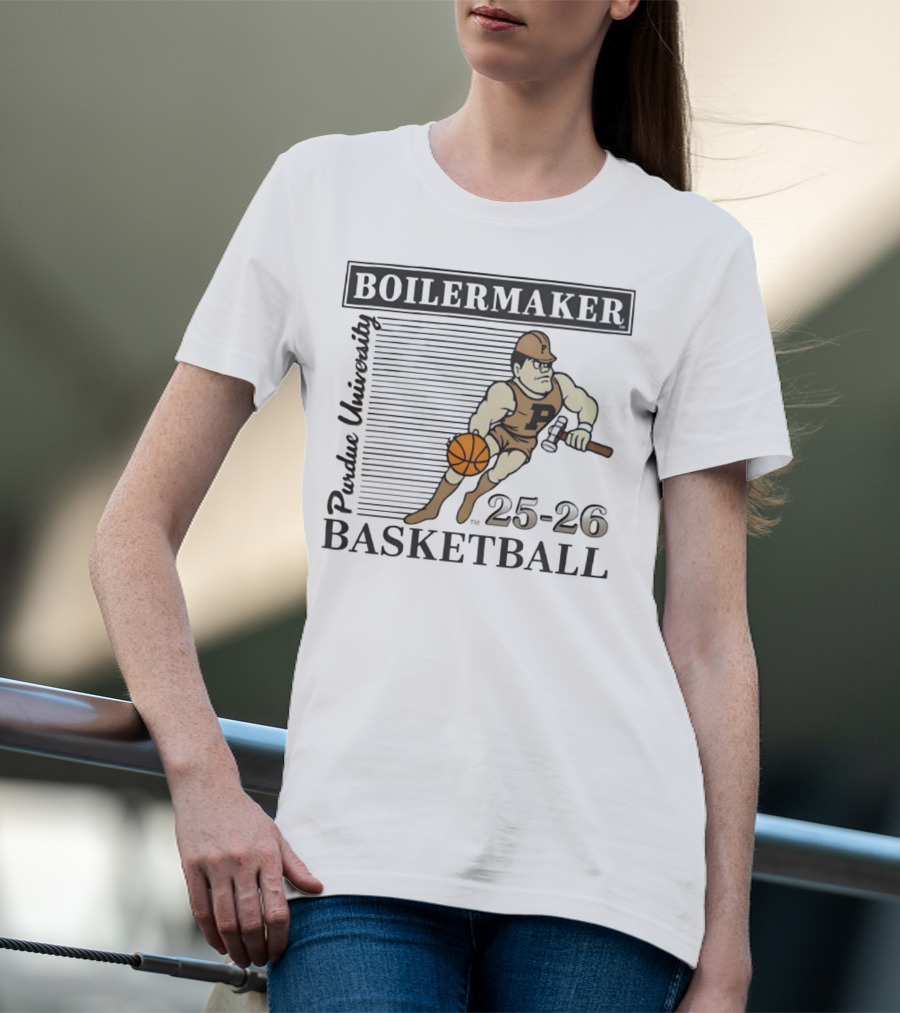 Purdue University Boilermaker 25-26 Basketball Vintage Russell Athletic T-Shirt