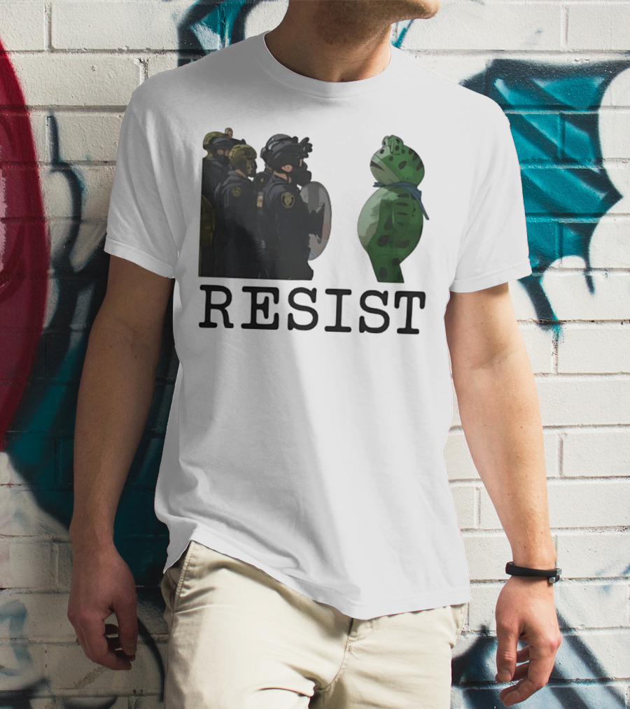 Portland Protest Resist Frog Anti ICE Anti Fascism T-Shirt