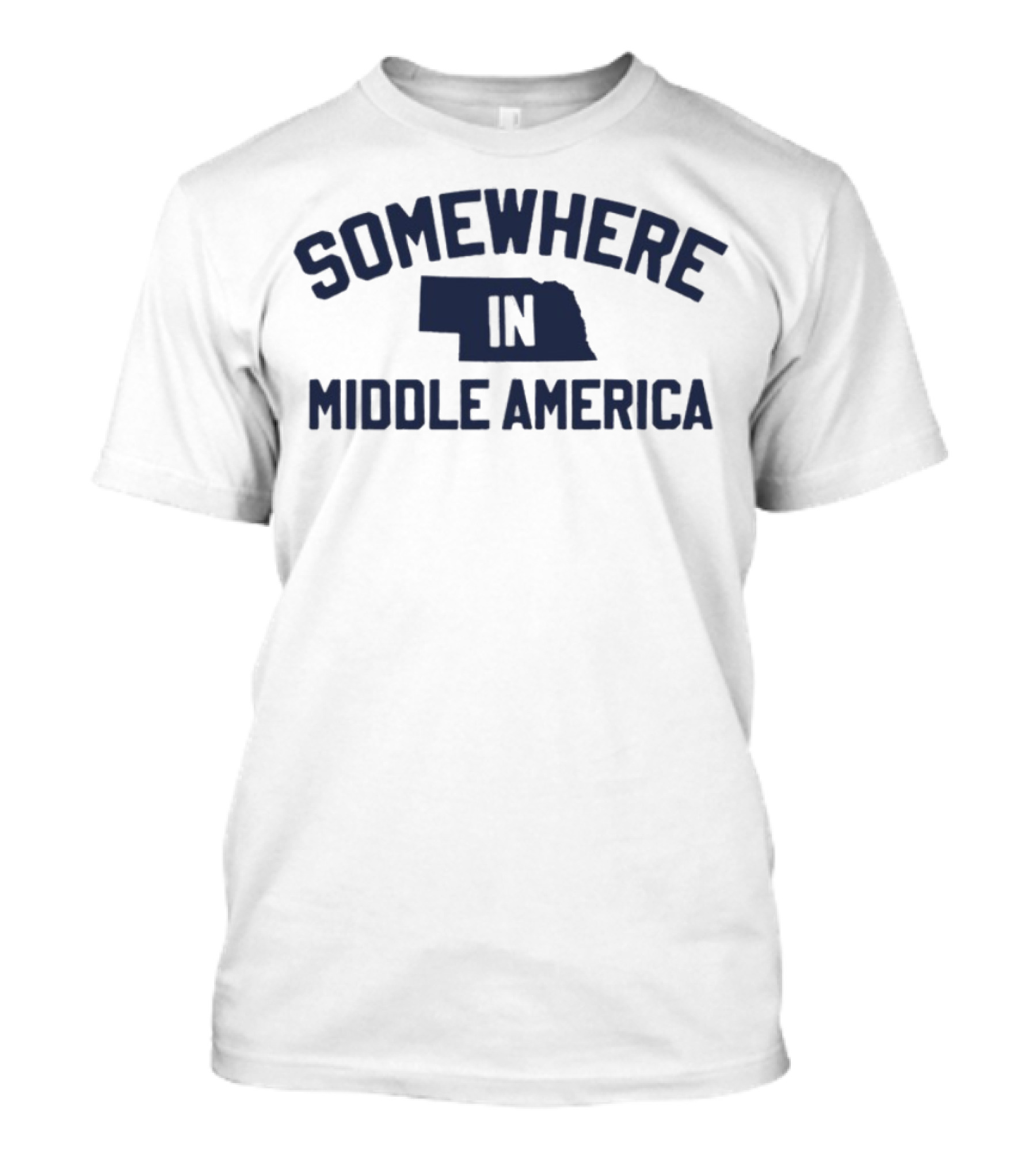 Somewhere In Middle America Nebraska Map Outline T-Shirt
