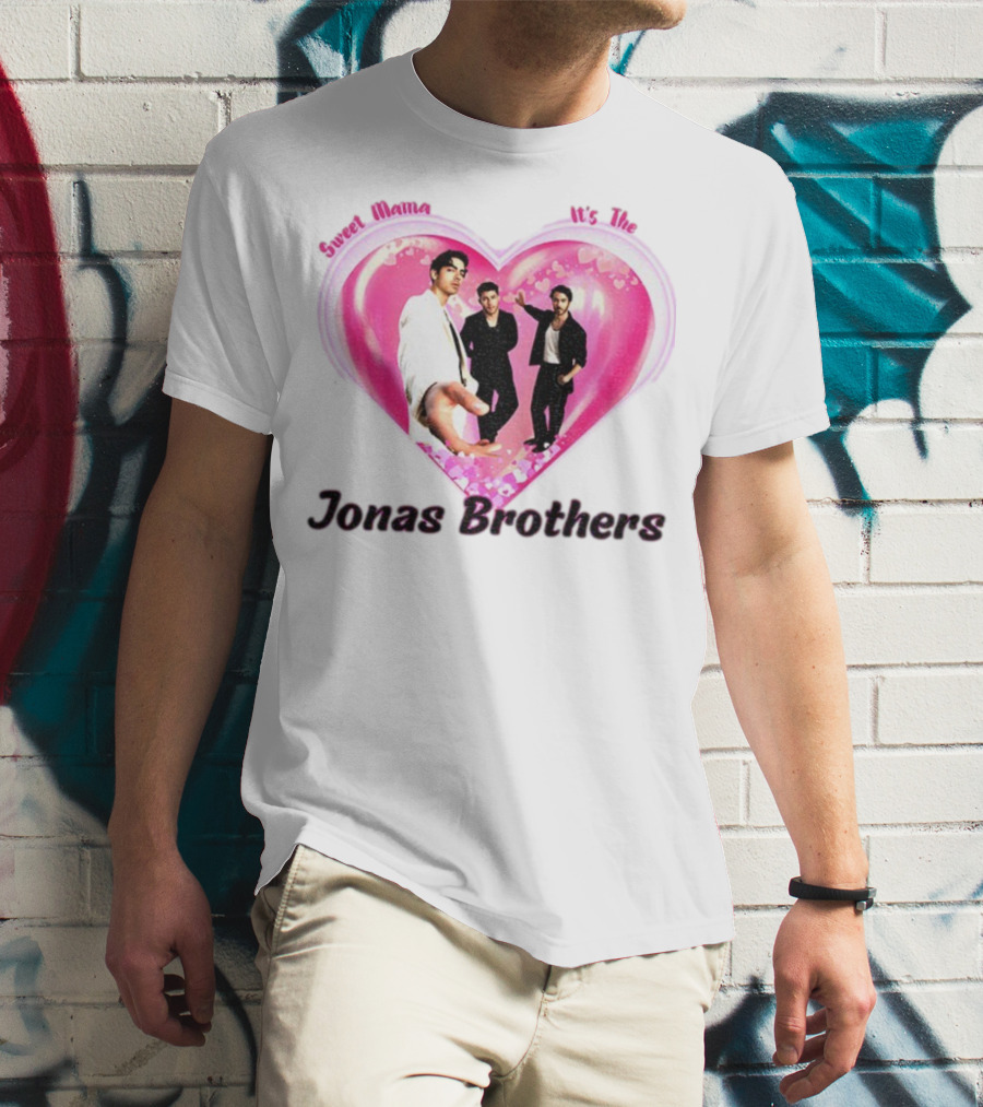 Sweet Mama It's The Jonas Brothers Boyband Vintage Heart Design T-Shirt